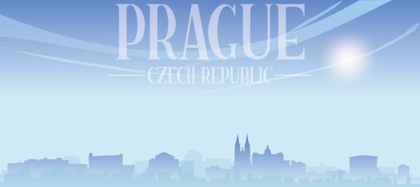 捷克共和国布拉格的通用城市天际线全景海报图片下载