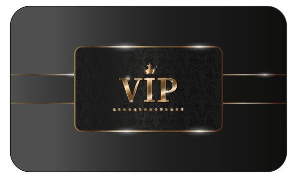 金色皇冠VIP会员卡标签，背景为时尚的黑色。奢华高级会员资格矢量插画，适用于邀请函、海报、宣传册封面、包装、品牌推广、优惠券、会员忠诚度计划。图片下载