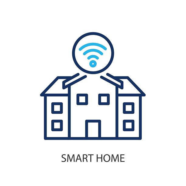 智能家居细线图标。原创矢量插画。图片下载