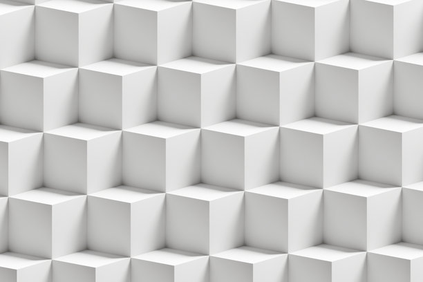 静态背景显示重复的浅灰色立方体几何图案图片下载