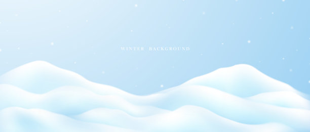 美丽的雪景冬季背景。矢量插画。图片下载