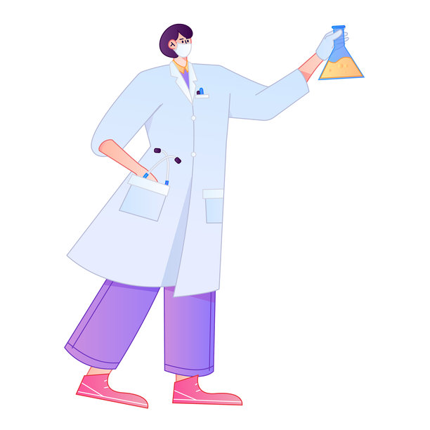 医生专业姿势 医疗诊断咨询渐变扁平矢量插画 医疗服务姿势素材图片下载