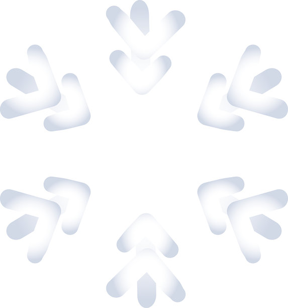 扁平化3D雪花图标 冬季和圣诞节雪花插画图片下载