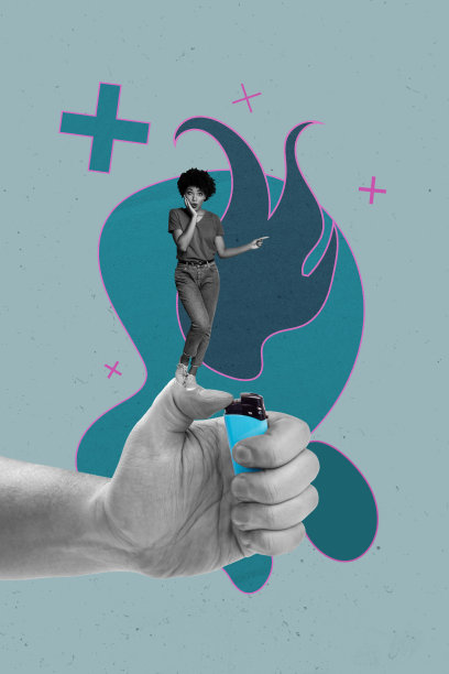 艺术图片 竖构图 照片拼贴 快乐的女孩 男孩 手持 闪烁的火焰 燃烧 照亮 能量 点燃 热火花图片下载