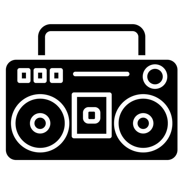 Boom Box 图标矢量图，可用作艺术家工作室素材。图片下载