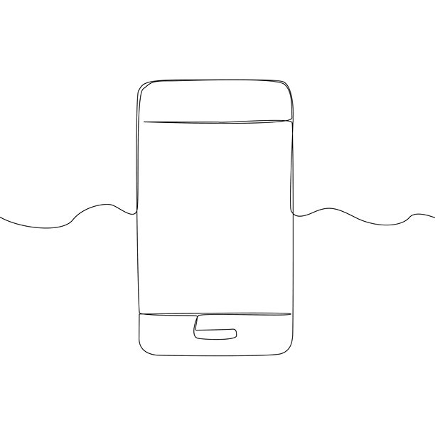 智能手机绘画。移动电话设备。简单的科技矢量艺术。科技显示屏。图片下载