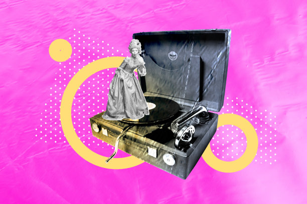 海报图片 拼贴照片 快乐的公爵女儿 舞蹈 复古黑胶唱片 庆祝活动 周末 化妆舞会派对图片下载