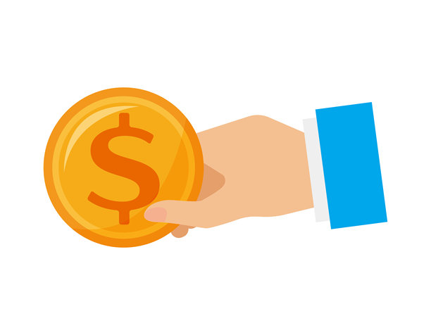 金色硬币矢量图标。美元硬币插画。图片下载