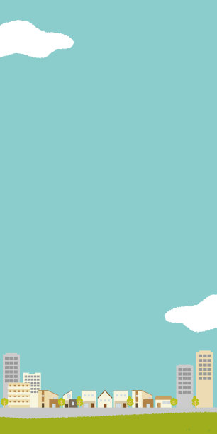 插画风格的城镇景观背景图片下载