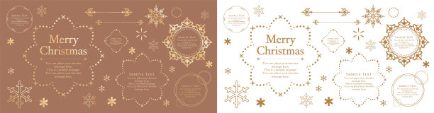 圣诞主题边框设计集。华丽优雅的设计素材图片下载