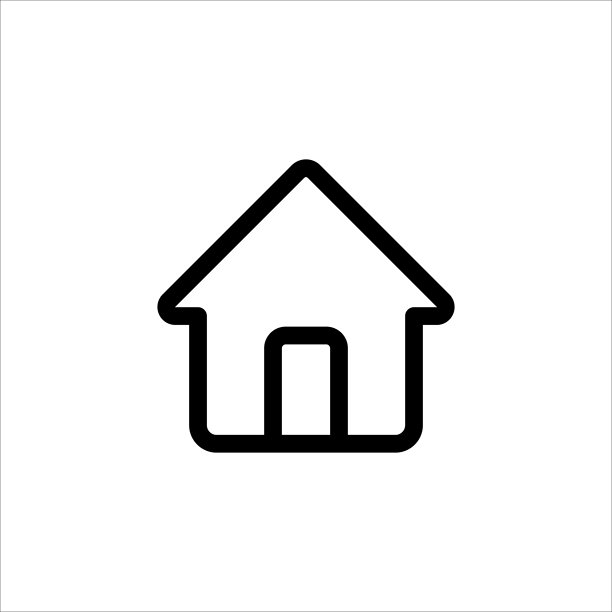 网站主页粗体线条图标。网站主页按钮。网站和应用的简单主页按钮。主菜单页面符号。矢量素材插图。房屋、建筑、建筑、抵押贷款的图标符号。图片下载