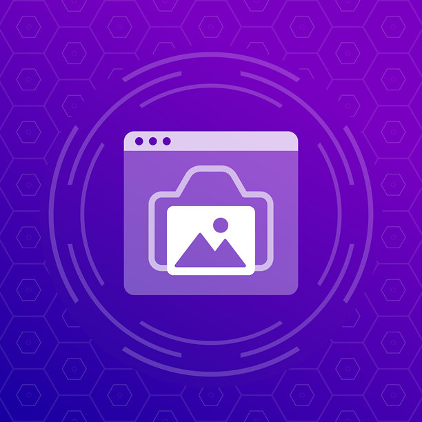 照片和相机图标，在线画廊矢量图图片下载