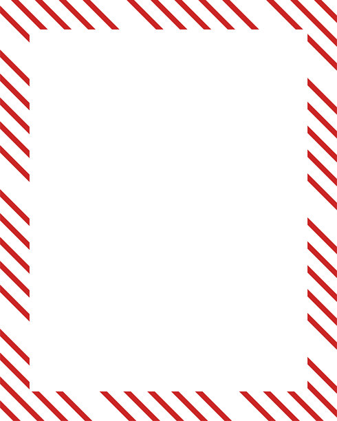 圣诞节边框。圣诞快乐拐杖糖矩形边框卡片元素装饰。新年画框红、白或绿条纹丝带。垂直圣诞边框。图片下载