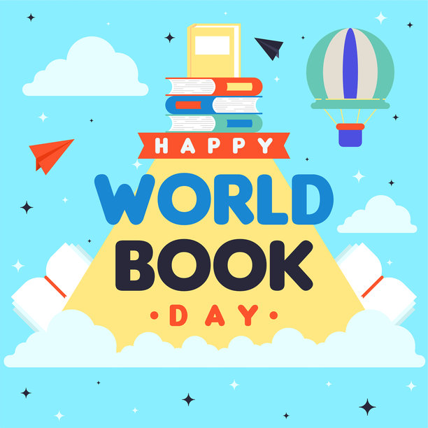 世界读书日网页横幅背景插画图片下载