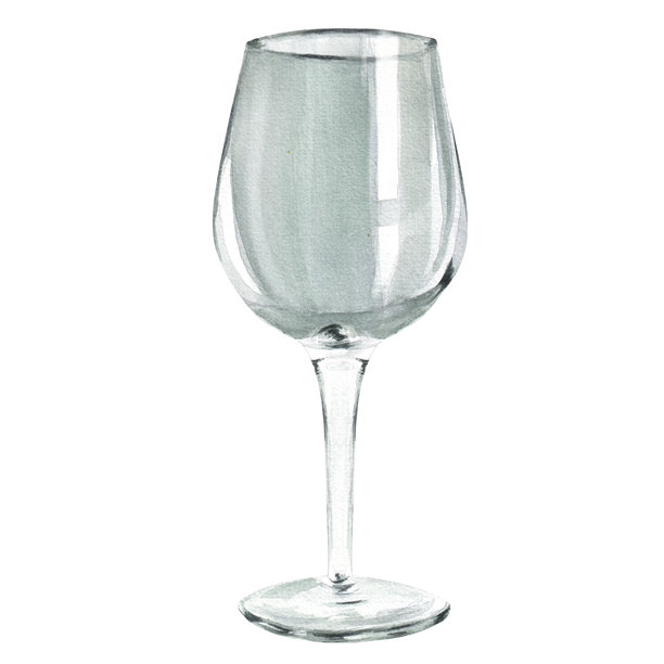 一个空的干净酒杯或其他饮品杯。透明的饮品餐具。玻璃器皿剪贴画。手绘水彩插画，适用于饮品主题设计、海报、剪贴簿、包装、菜单图片下载