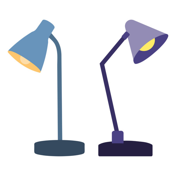 两盏台灯的灯光插画图片下载