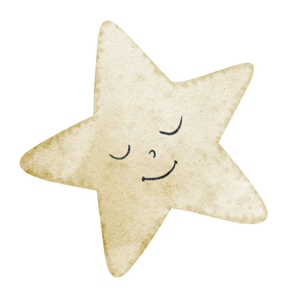 星星微笑水彩插画，采用柔和的黄色调。用于托儿所设计或婴儿送礼会贺卡或邀请函的天体元素图。剪贴画，孤立的背景。图片下载