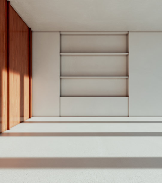 宽敞奢华的现代明亮室内客厅样机插画，3D渲染图图片下载