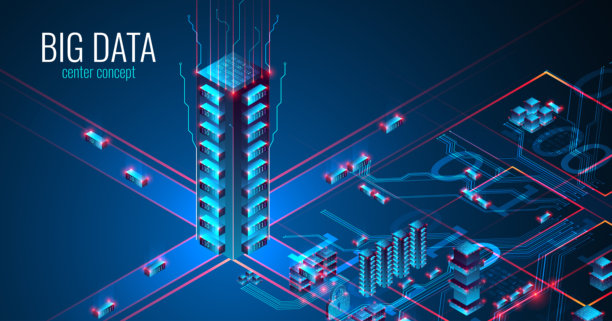 大数据。科技背景下的抽象数字未来主义矢量插画。数据挖掘与管理概念。手绘艺术。图片下载