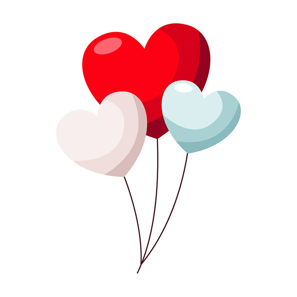 心形气球插画图片下载