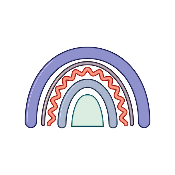 波西米亚风格的粉彩彩虹拱门绘画插画图片下载