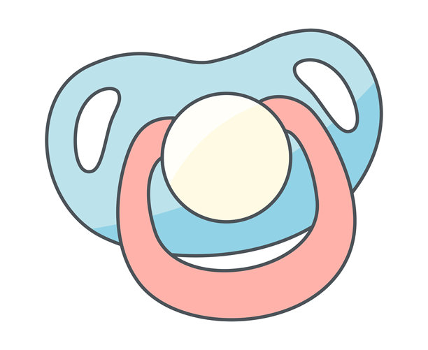 可爱婴儿安抚奶嘴插画图片下载