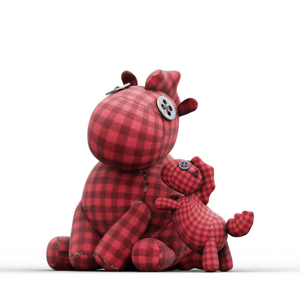 可爱有趣的马玩偶玩具。3D插画。带抠图路径文件。图片下载