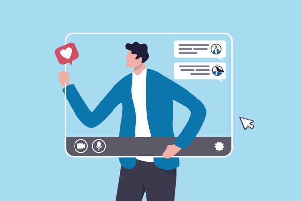 在线会议，通过网络进行虚拟或远程办公，通过远程电话会议与团队沟通，异地办公或同事，商务人士使用会议软件屏幕。图片下载