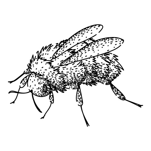 黄色蜜蜂卡通画，白色背景上的昆虫插画图片下载