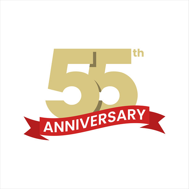 55周年纪念矢量素材插画设计模板图片下载