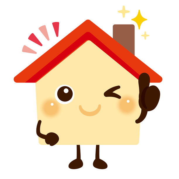 可爱的房子角色竖起大拇指的插画图片下载