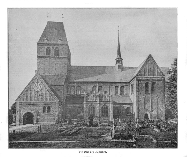 哈尔伯施塔特大教堂（Dom zu Halberstadt），德国哥特式建筑，德国，19世纪插画图片下载