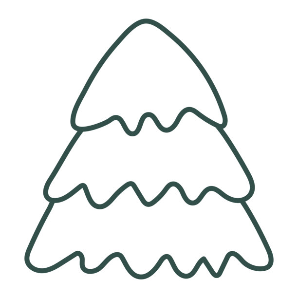 圣诞树涂鸦。手绘草图。矢量插画，扁平化设计图片下载