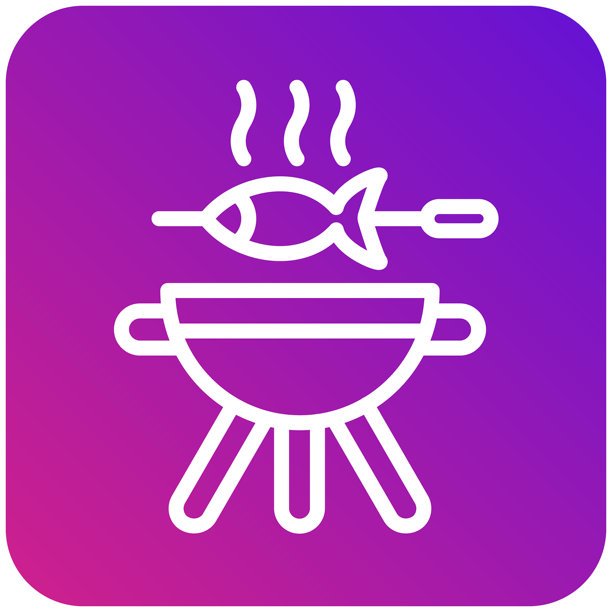 烧烤矢量图标设计插画图片下载