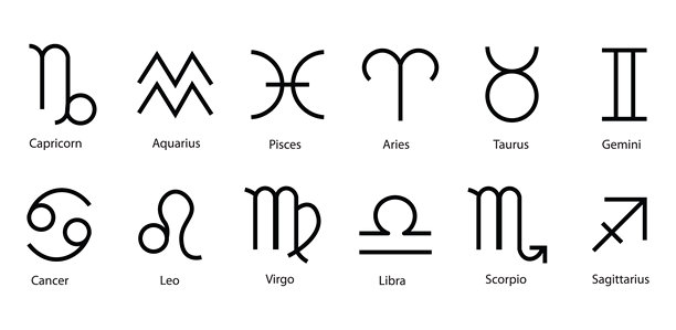 十二星座，占星符号，占星圆形轮廓图标，白羊座，金牛座，双子座，巨蟹座，狮子座，处女座，天秤座，天蝎座，摩羯座，水瓶座，双鱼座图片下载