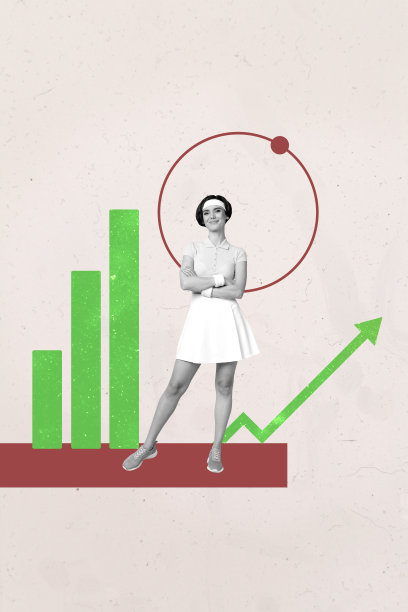 快乐的女商人在垂直照片中收到箭形图，展示了发展统计数据、职业晋升的进步图片下载