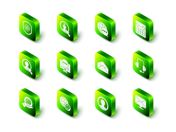 创建账户界面、由语音气泡组成的が表示世界地图的图片、日历、耳机、信封和带有邮件图标的地球。矢量图图片下载