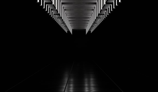 隧道，激光，管道，通道，科技，三维插画图片下载