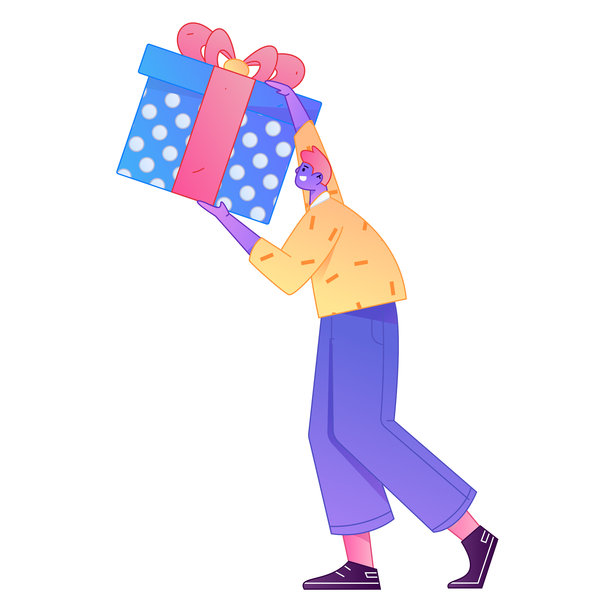 一个人物手持关爱之手、传递爱意的浮雕插画图片下载