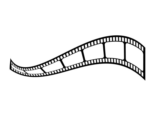 电影胶片条框矢量图标，电影摄影和图片效果模板图片下载