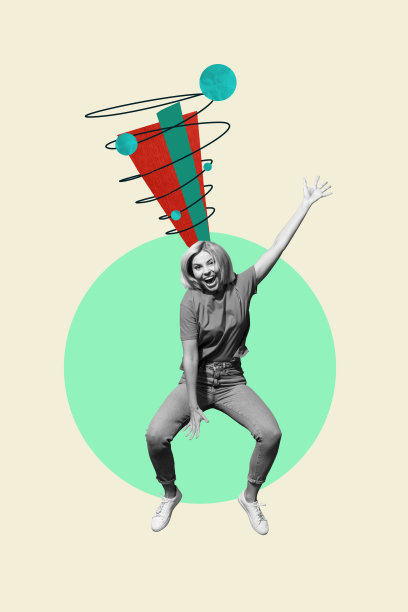 潮流艺术创意竖版照片拼贴：思考的女孩与男孩，决定，涂鸦，头脑风暴概念，沉思图片下载