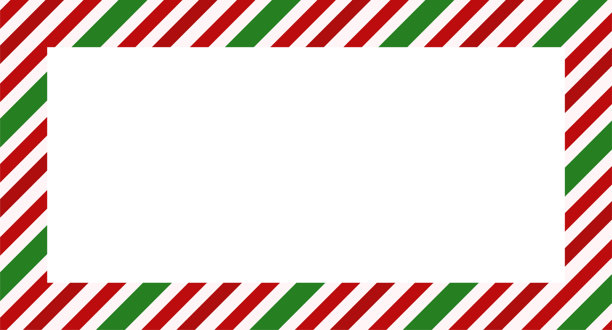 圣诞节边框。圣诞快乐拐杖糖矩形边框卡片元素装饰。新年画框，饰有红、白或绿色条纹的丝带。垂直圣诞边框。横幅或圣诞卡片。图片下载