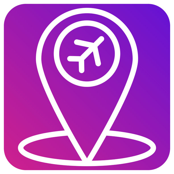 机场位置矢量图标设计插画图片下载