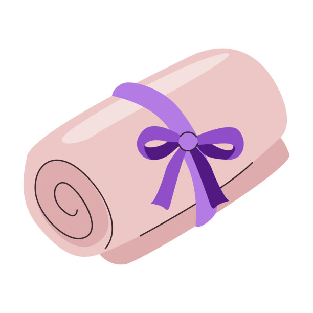 棉质水疗毛巾卷。适用于养生中心、水疗品牌、酒店服务、美容院、放松主题和卫生产品设计的矢量插画图片下载