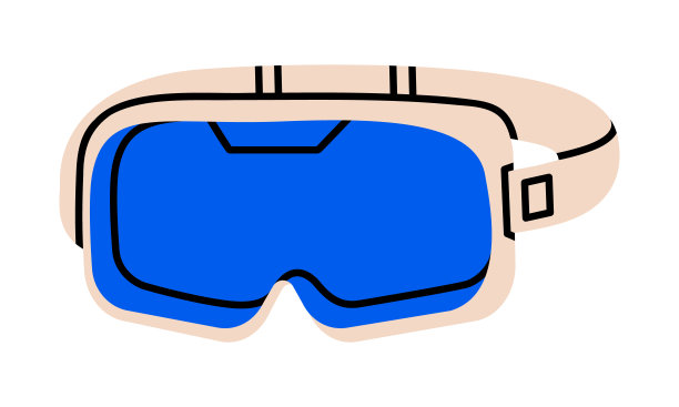 滑雪镜扁平化插画图片下载