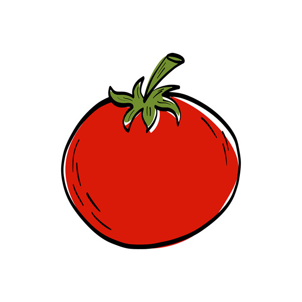 简约的番茄插画，线条简洁，充满地中海风情。非常适合食品包装、食谱插图、素食品牌、现代厨房视觉和地中海美食主题。图片下载