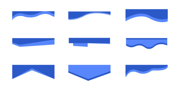 网站页眉现代底部分隔线，边框模板，曲线波浪分隔符抽象横幅封面集。矢量插画图片下载