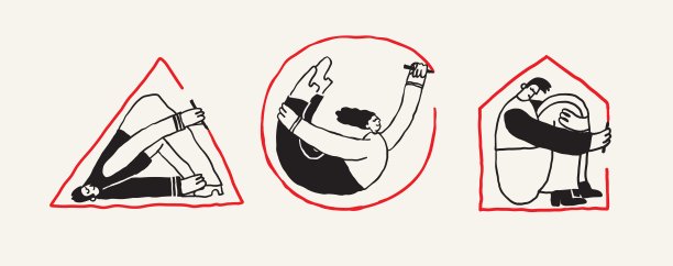 一套时尚的矢量插画，描绘了风格化的人物以动态姿势，使用钢笔和铅笔积极地绘制线条和形状，非常适合艺术创意工坊推广和抽象设计概念。图片下载