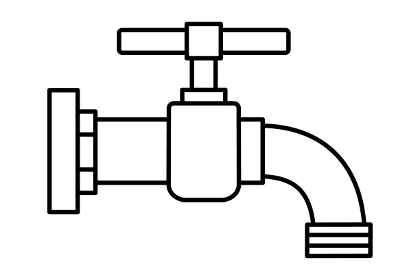 水龙头轮廓插画图片下载