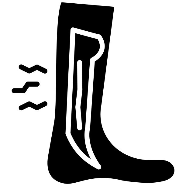 小腿胫骨疼痛矢量图标图片下载